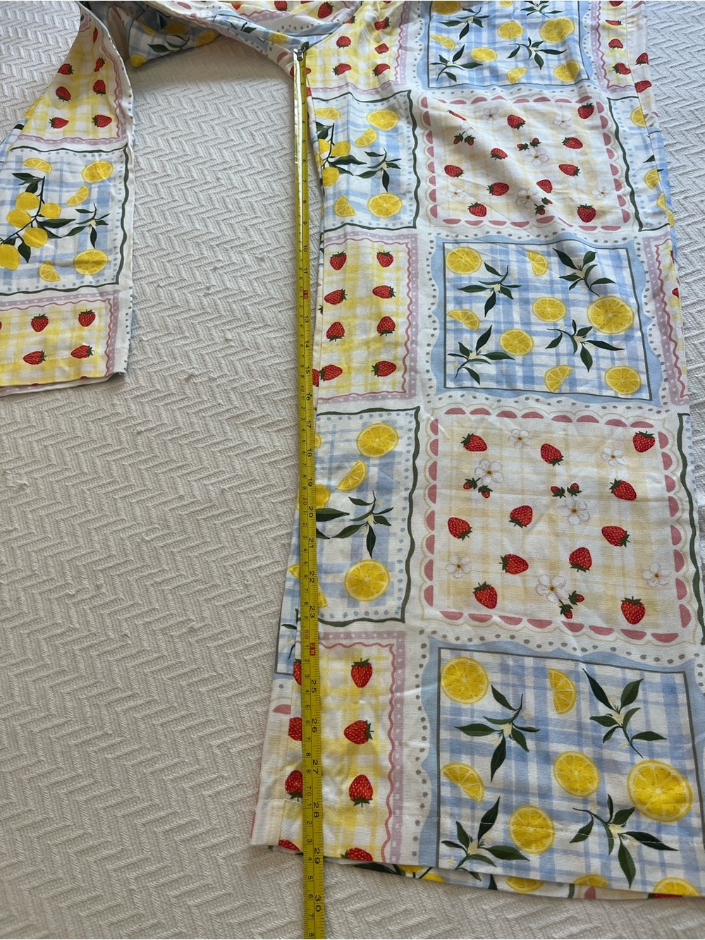 Linen Blend Strawberry & Lemon Print Pants - Picture 10 of 13